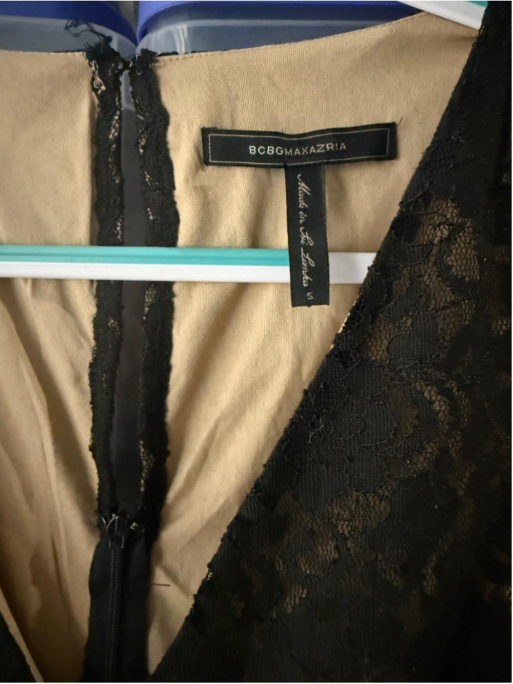 Women's BCBGMAXAZRIA Black Lace Mini Dress Size S - Picture 4 of 4